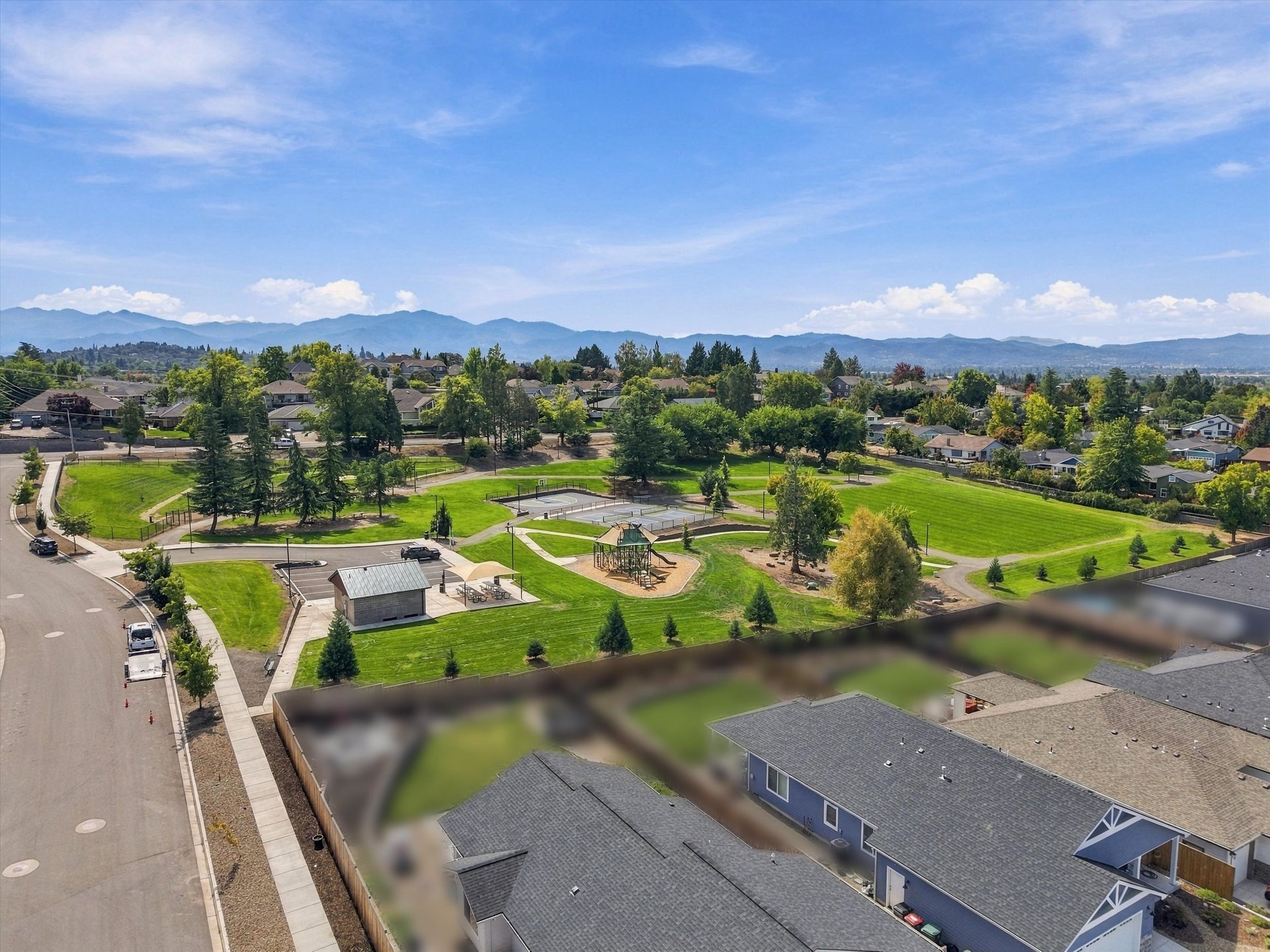 Cedar Links Park, a short walk from the lot